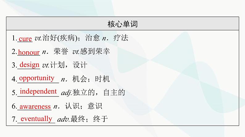 北师大版高考英语一轮复习必修第2册UNIT6 THE ADMIRABLE课件05