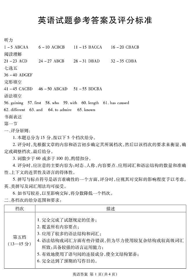 2024遂宁高二上学期期末试题英语PDF版含解析（含听力）01