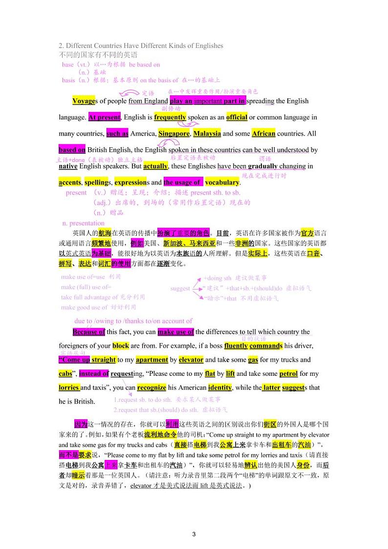 高中英语—40篇短文搞定3500词学案03