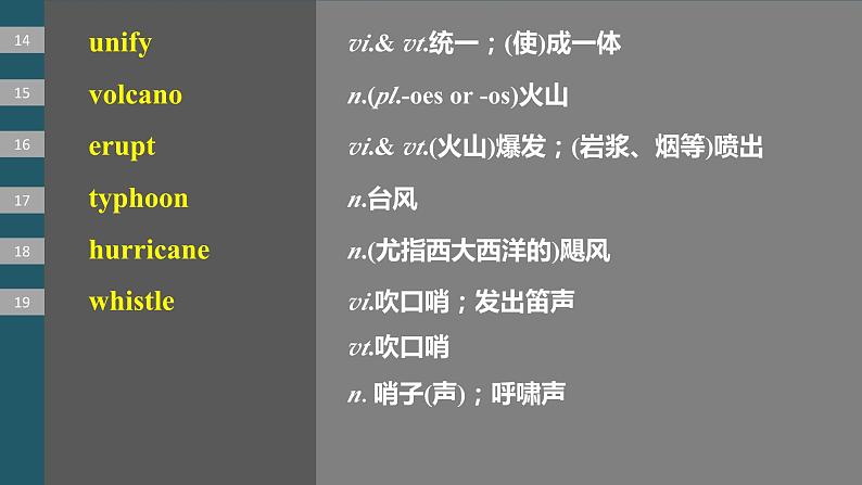 2024年高考英语一轮复习课件（新人教版） 第1部分 教材知识解读 必修第一册 Unit 4　Natural Disasters06