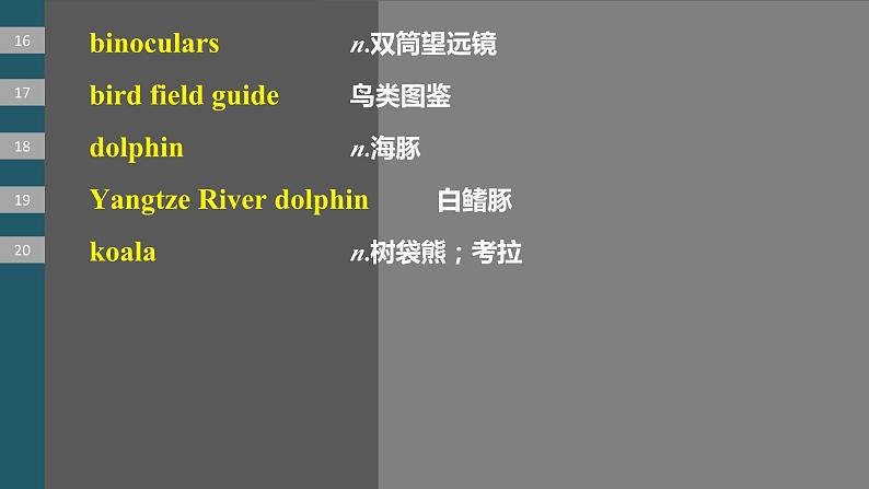 2024年高考英语一轮复习课件（新人教版） 第1部分 教材知识解读 必修第二册 Unit 2　Wildlife Protection08