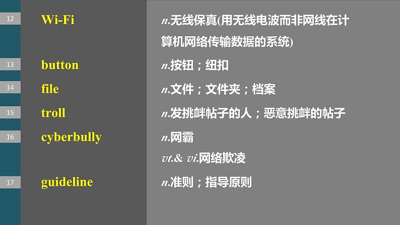 2024年高考英语一轮复习课件（新人教版） 第1部分 教材知识解读 必修第二册 Unit 3　The Internet08