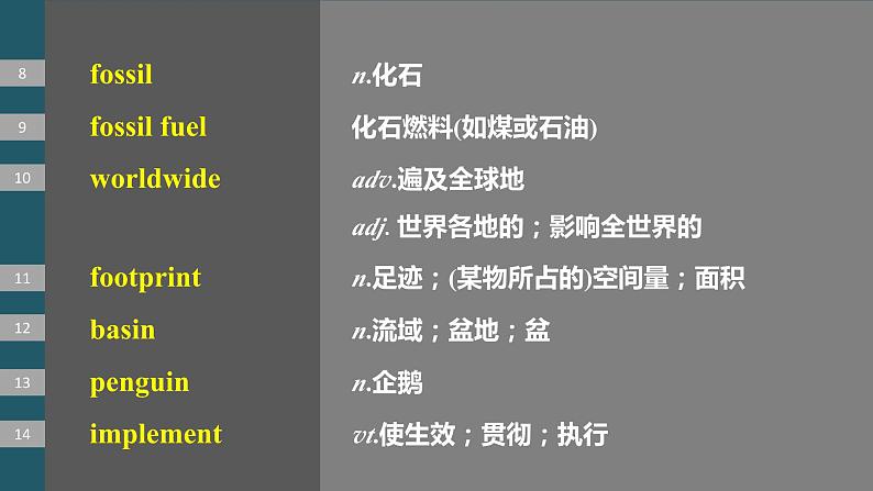 2024年高考英语一轮复习课件（新人教版） 第1部分 教材知识解读 选择性必修第三册 Unit 3   Environmental Protection07