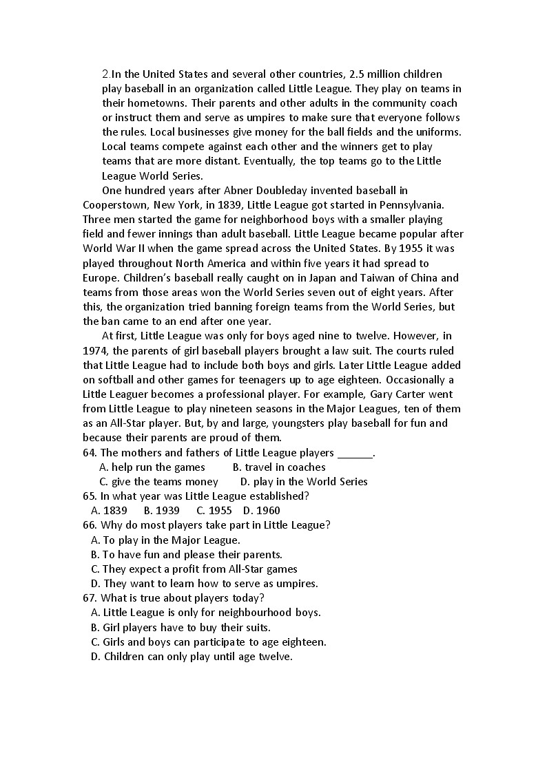 高考英语二轮专题复习提升精选：阅读理解17第2页