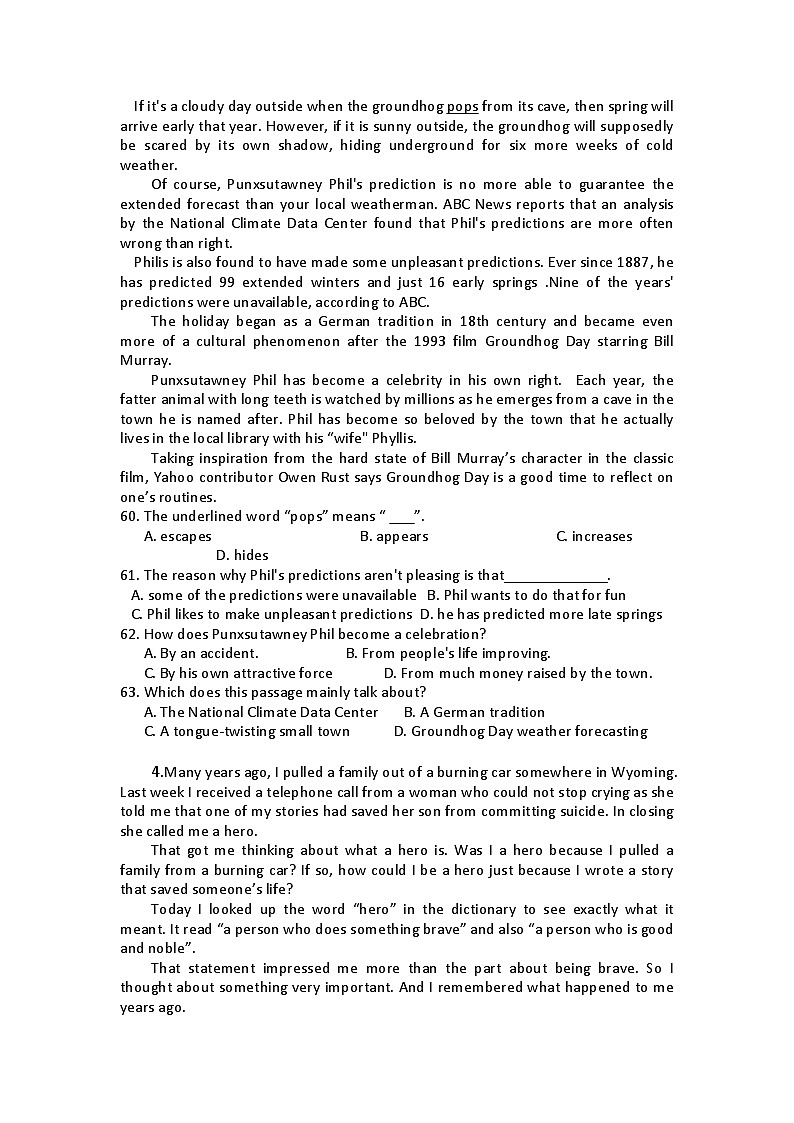 高考英语二轮专题复习提升精选：阅读理解18第3页