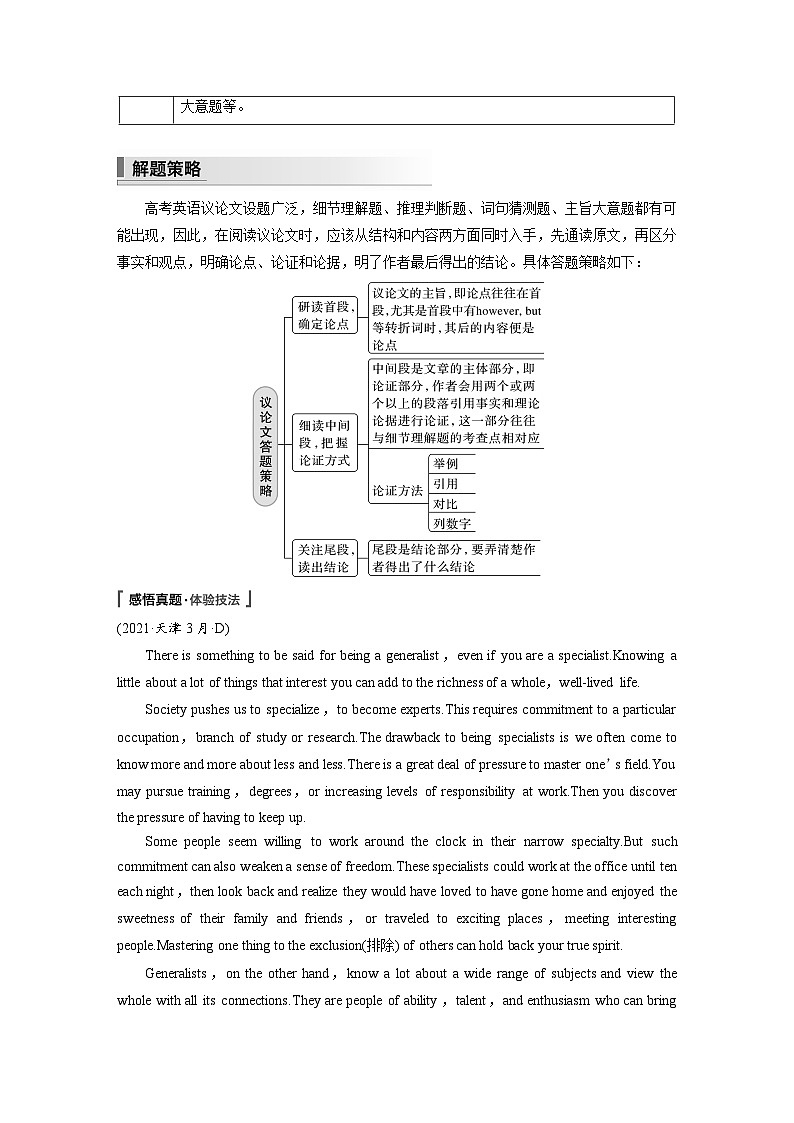 新高考英语二轮复习（新高考版）  第1部分　专题1　第8讲　体裁微解——议论文（学生版）第2页