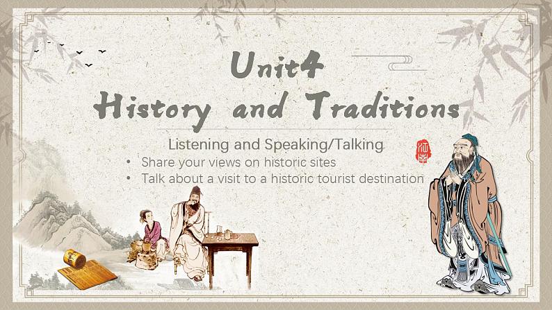 人教版（2019）高中英语必修二Unit4 History and Traditions Listening and Speaking/Talking 听说课件01