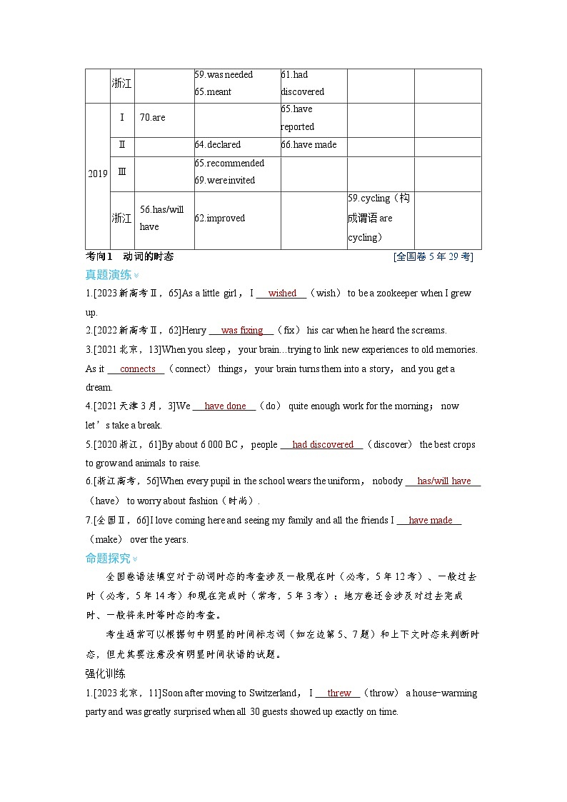 备考2024届高考英语一轮复习命题突破第二部分学透语法强化动词篇专题三谓语动词第2页