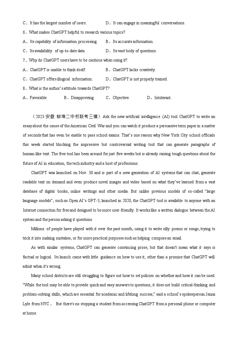 阅读理解热点话题综合练习01-备战高考英语阅读理解热点话题分类训练（高考模拟真题+名校最新真题）03