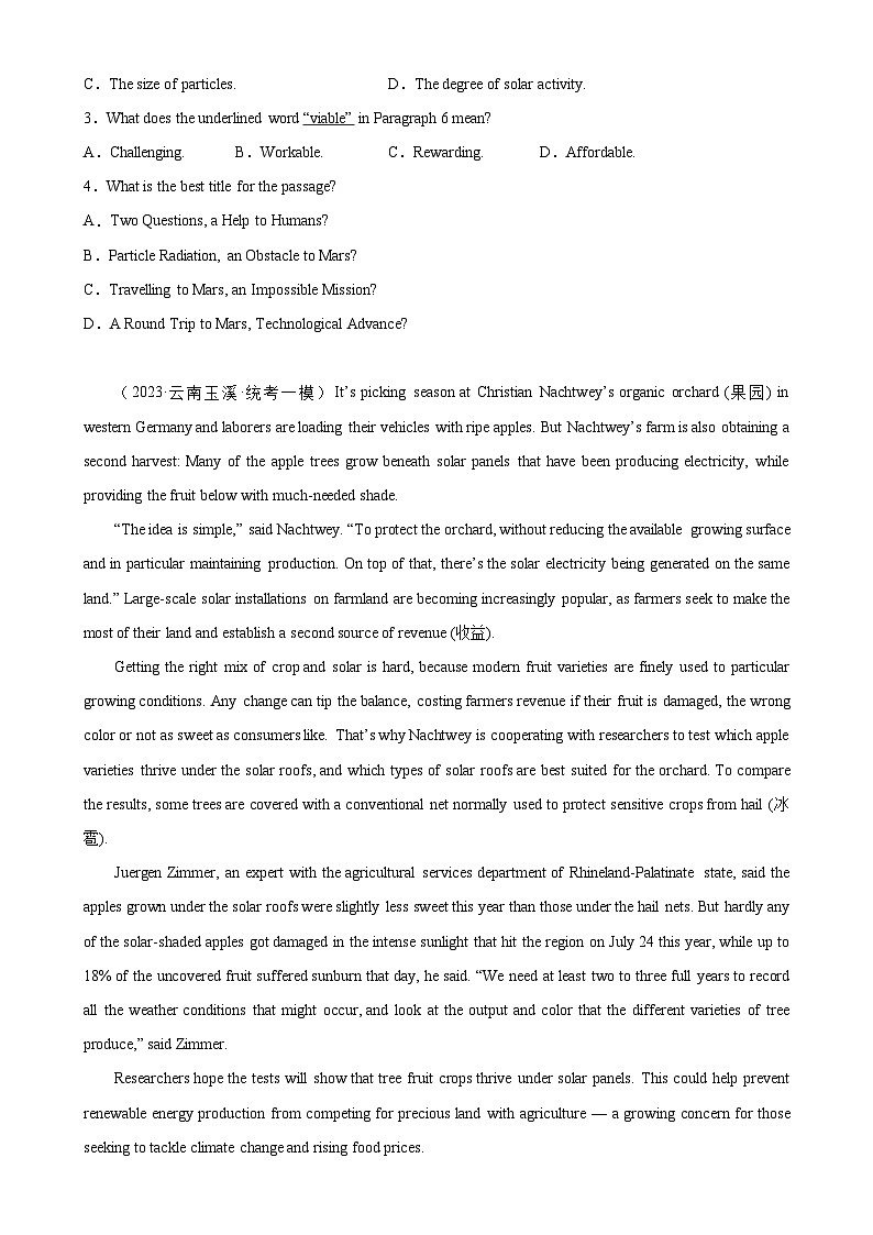 阅读理解热点话题综合练习02-备战高考英语阅读理解热点话题分类训练（高考模拟真题+名校真题）02