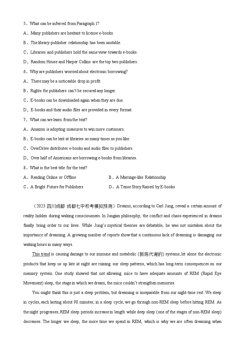 阅读理解热点话题综合练习06-备战高考英语阅读理解热点话题分类训练（高考模拟真题+各地最新真题）第3页