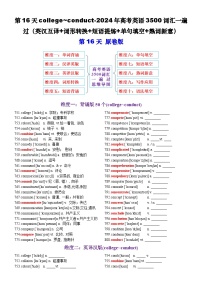 高考英语2024年3500词汇一遍过（原卷版+解析版） 第16天 college~conduct（英汉互译+词形转换+短语提炼+单句填空+语篇填空）