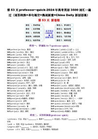 高考英语2024年3500词汇一遍过（原卷版+解析版） 第53天+professor~quick（词形转换+单句填空+熟词新意+China+Daily原创语填）