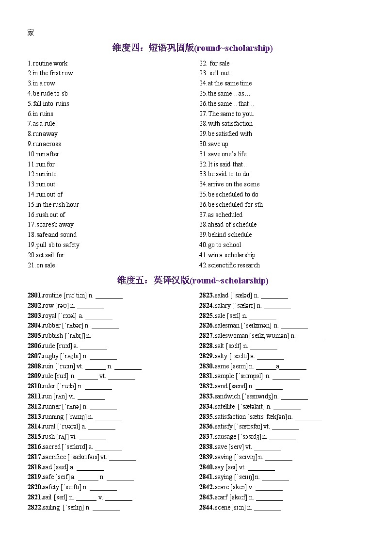 第57天 round~scholarship（词形转换+单句填空+熟词新意+China Daily原创语填）-2024年高考英语3500词汇一遍过（原卷版）第3页