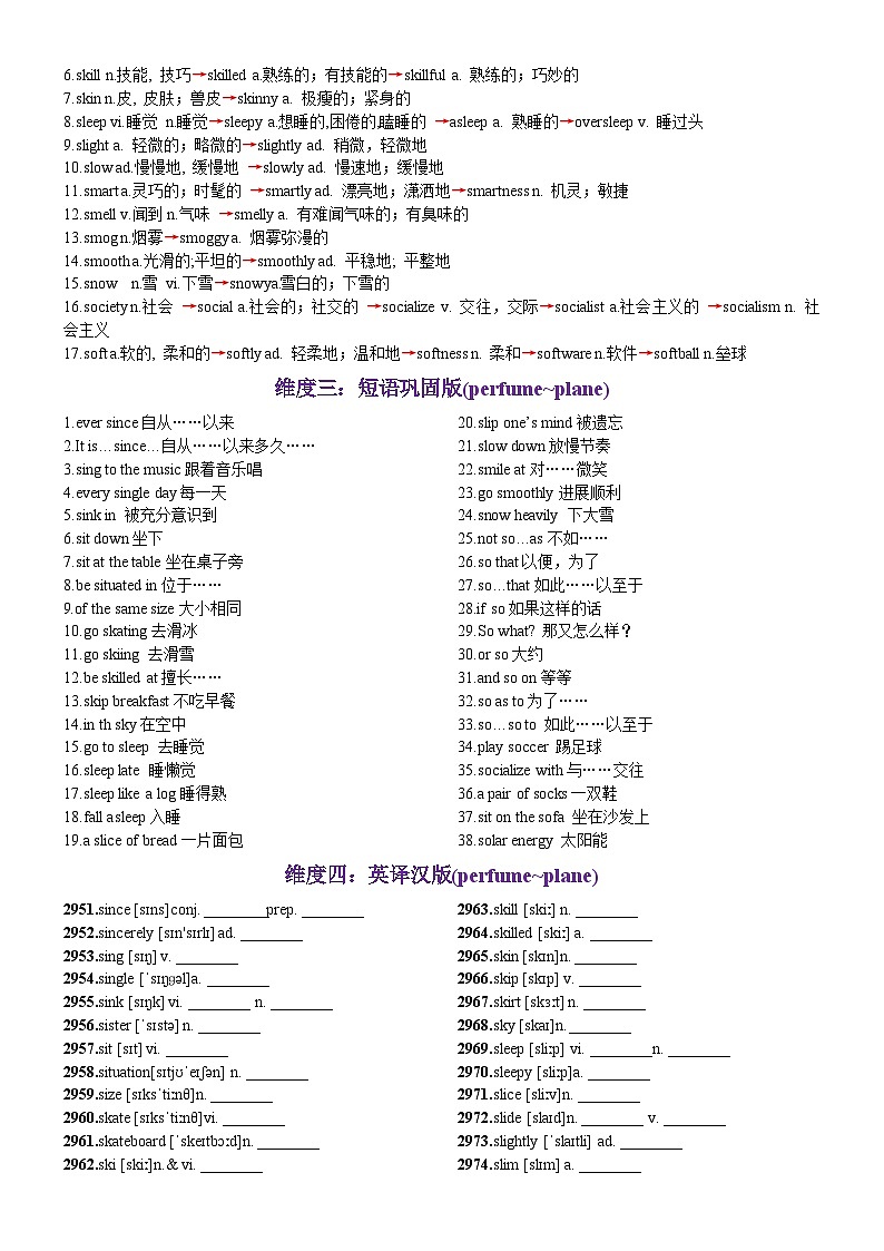 第60天 since~solar（词形转换+单句填空+熟词新意+China Daily原创语填）-2024年高考英语3500词汇一遍过（教师版）(1)第2页