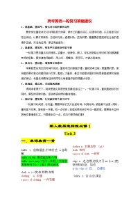 新人教版选择性必修1+Unit 3 2024年高考英语一轮复习重难词汇过关练（人教版2019）