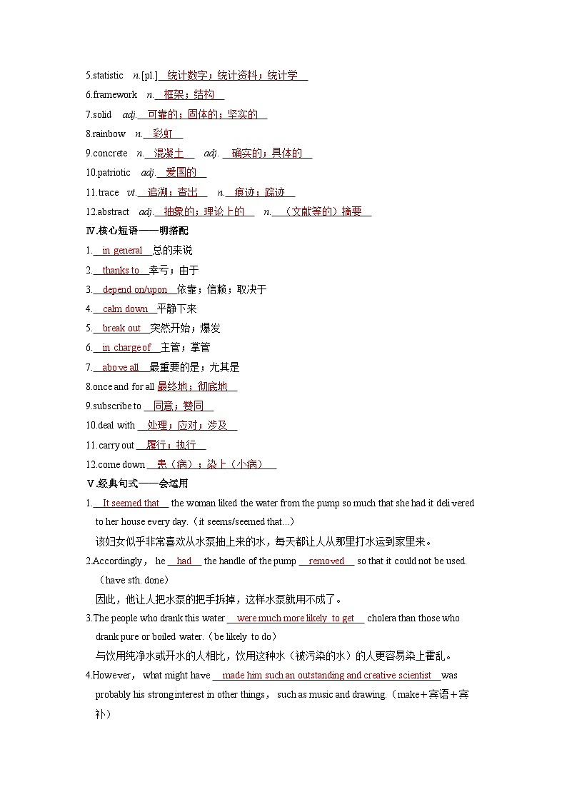 备考2024届高考英语一轮复习基础自测练习第一部分过透教材Unit1ScienceandScientists新人教版选择性必修第二册第2页