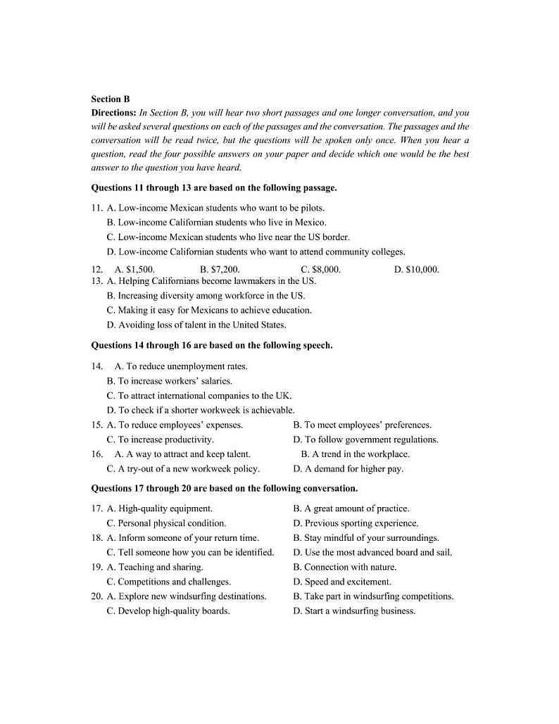2024届上海市闵行高三一模英语试卷及答案02