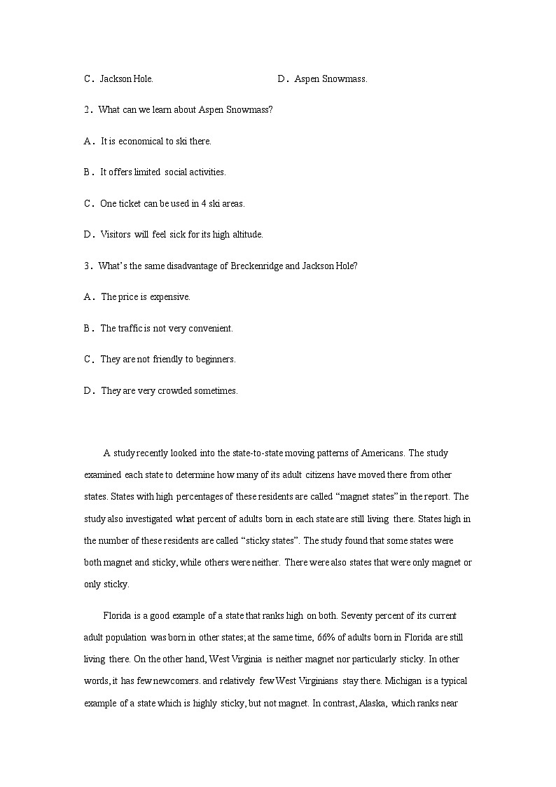 高考英语二轮复习湖北高考英语阅读理解专项训练作业含答案第2页