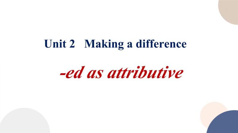 高中外研版英语必修三Unit 2 Making a difference - using language 过去分词作定语课件01