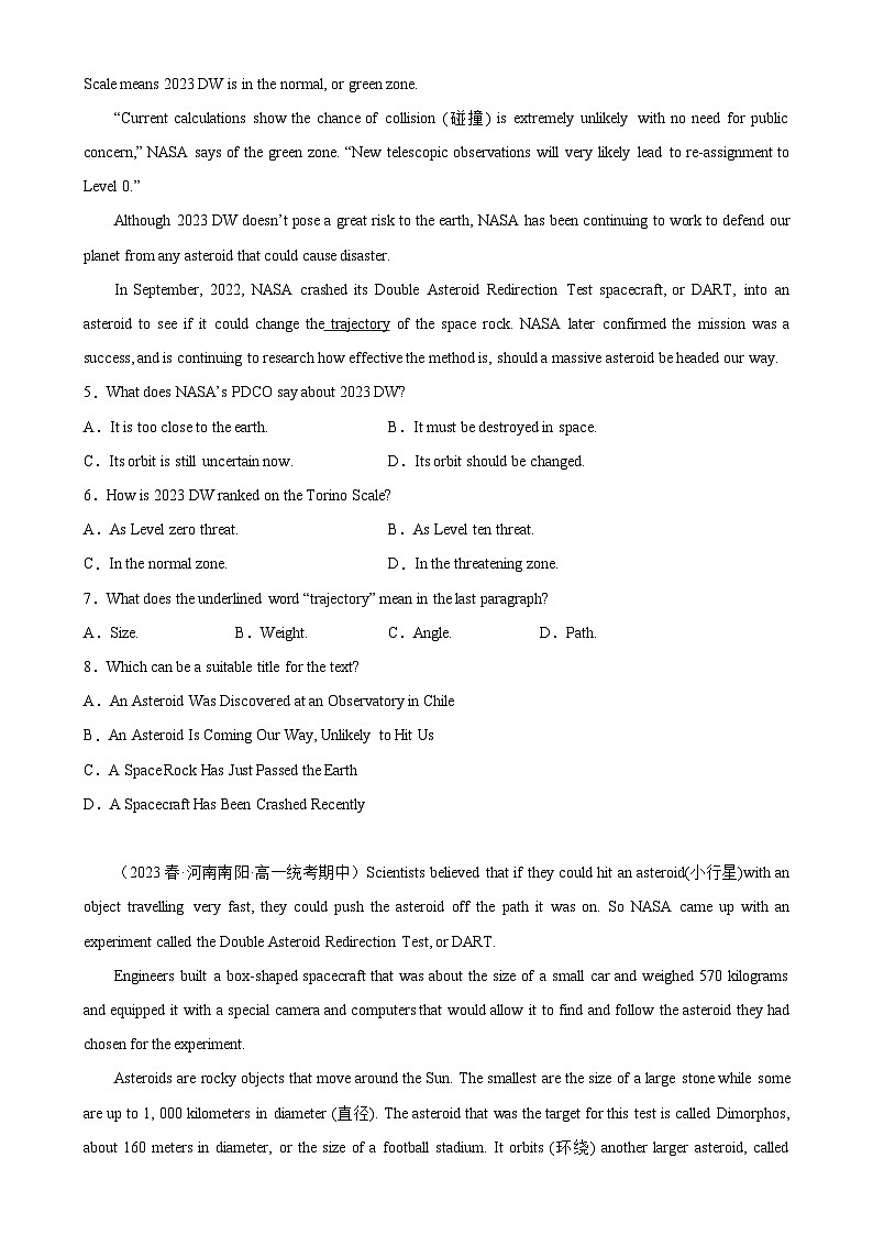 【单元重难点精炼】人教版2019 高中英语 必修3 Unit 4 单元话题阅读理解练习03