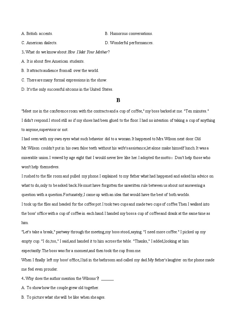 2022-2023学年湖北省恩施州高中教育联盟高一（下）期末英语试卷(含详细答案解析)02