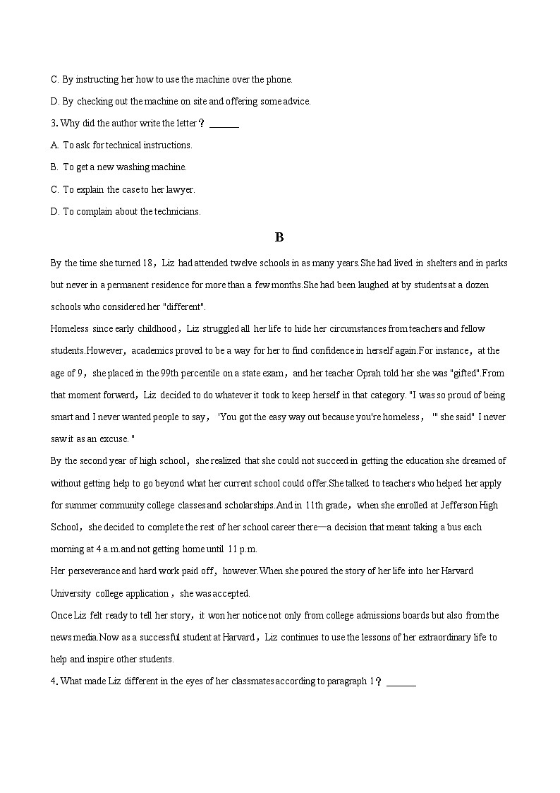 2022-2023学年安徽省芜湖市高一（下）期末英语试卷(含详细答案解析)02