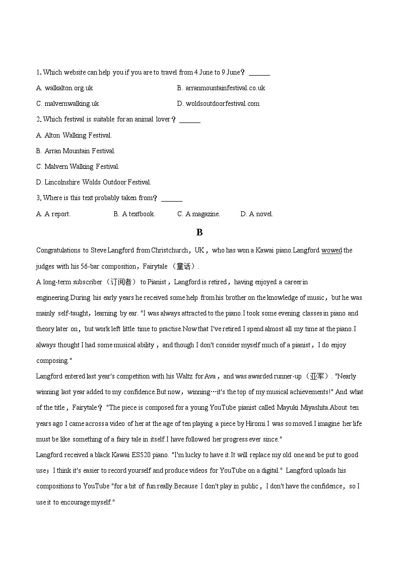 2022-2023学年江苏省连云港市高一（下）期末英语试卷(含详细答案解析)02