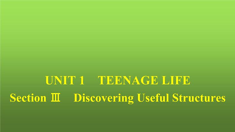 人教版高中英语必修第一册同步训练UNIT1 Section Ⅲ Discovering Useful Structures课件01