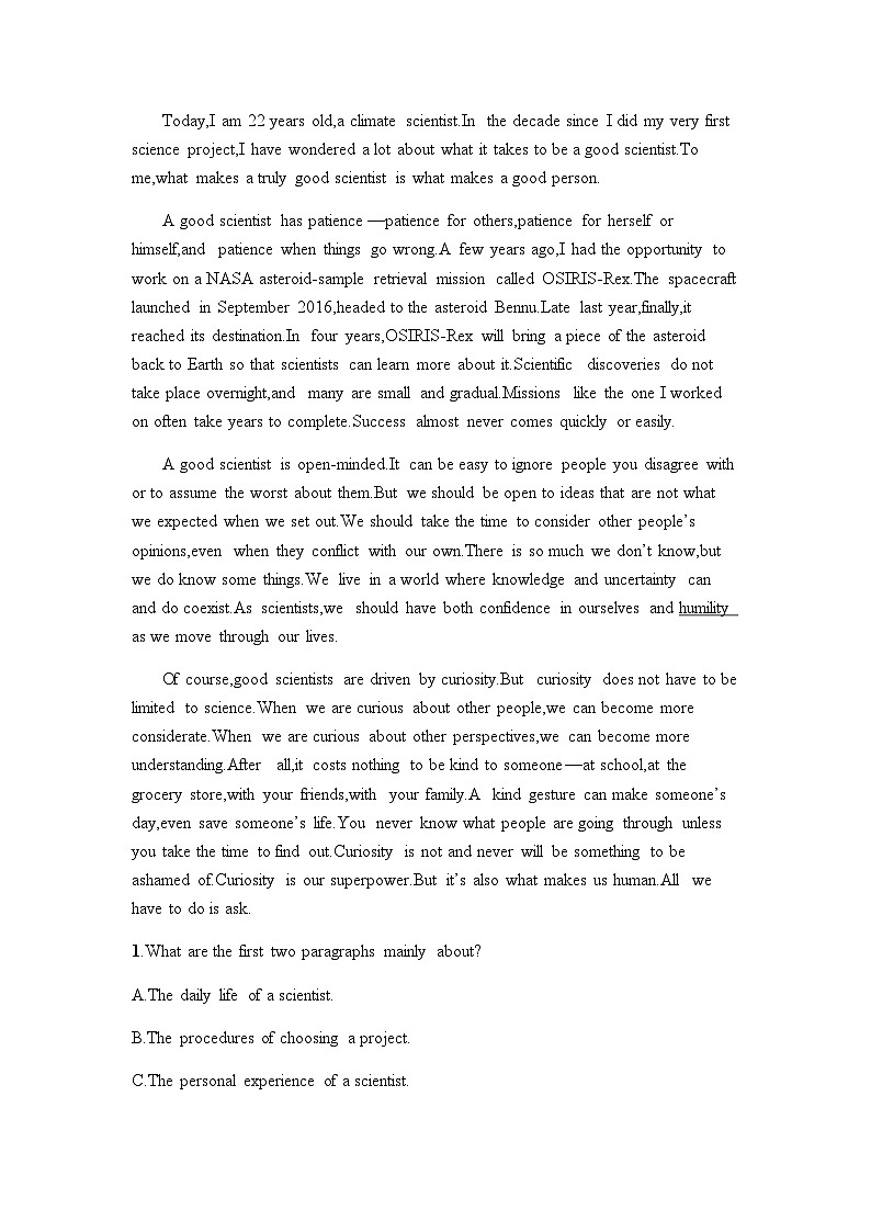 人教版高中英语选择性必修第二册同步训练UNIT1 Section Ⅲ Using Language,Assessing Your Progress & Video Time含答案第3页