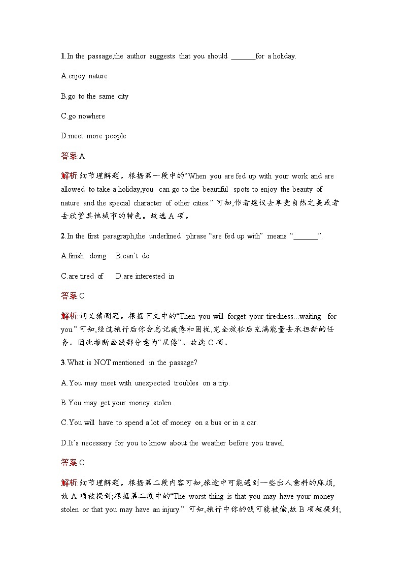 人教版高中英语选择性必修第二册同步训练UNIT4 Section Ⅲ Using Language,Assessing Your Progress & Video Time含答案03