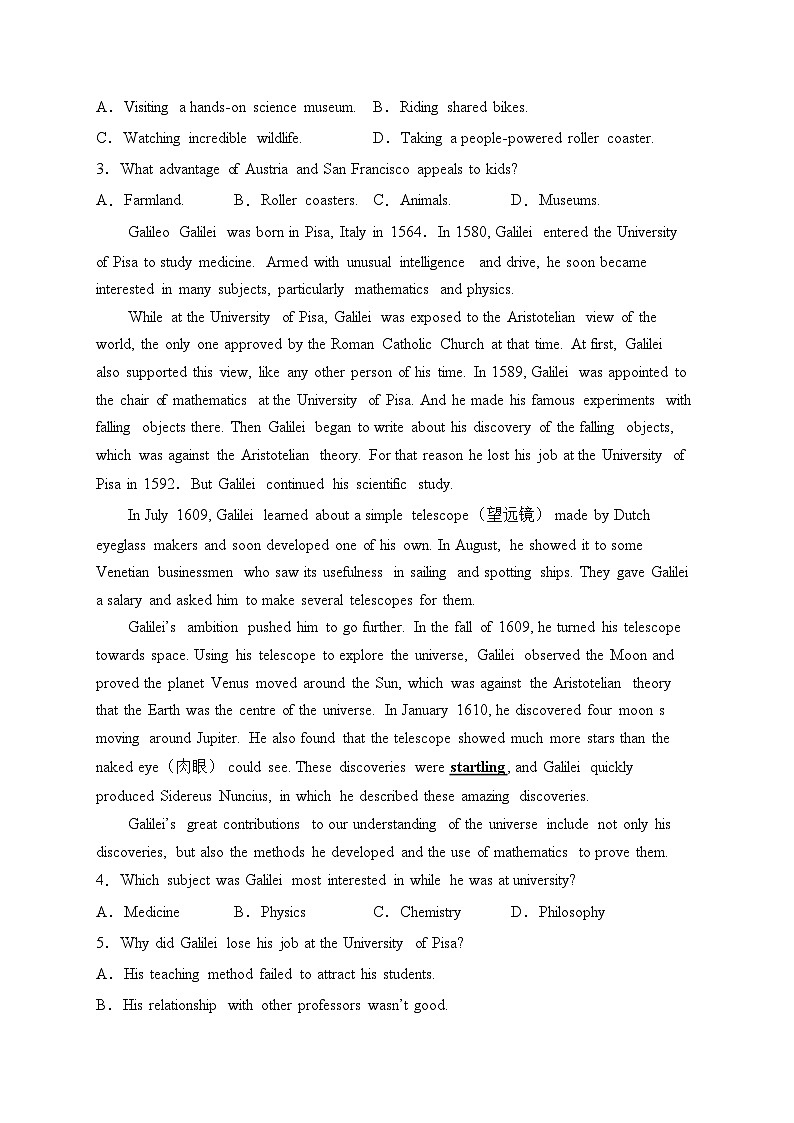 河南省驻马店市2023-2024学年高二上学期阶段考试（三）英语试卷(含答案)02