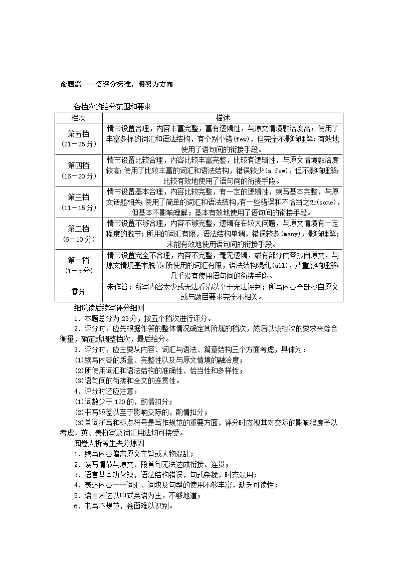 新教材2024高考英语二轮专题复习专题六读后续写__“四步”写作流程写作技法教师用书第2页