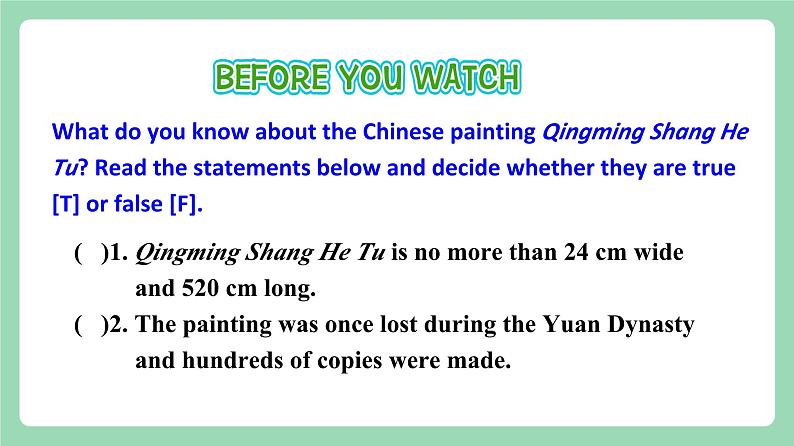 Unit5 Period 5 ：Video Time课件   人教版高中英语选修三07