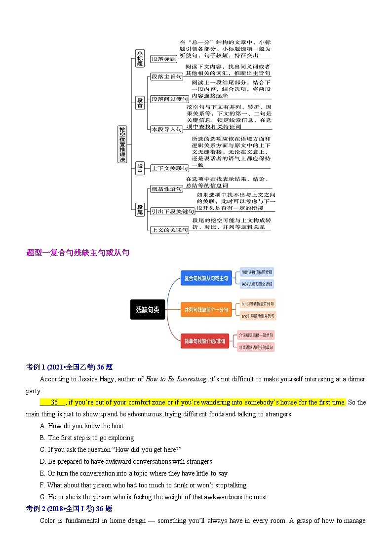 专题28 【培优小题狂练】阅读理解七选五残缺句类讲义（考情+技法+真题+模拟）-2024年新高考英语二轮复习 原卷版第2页