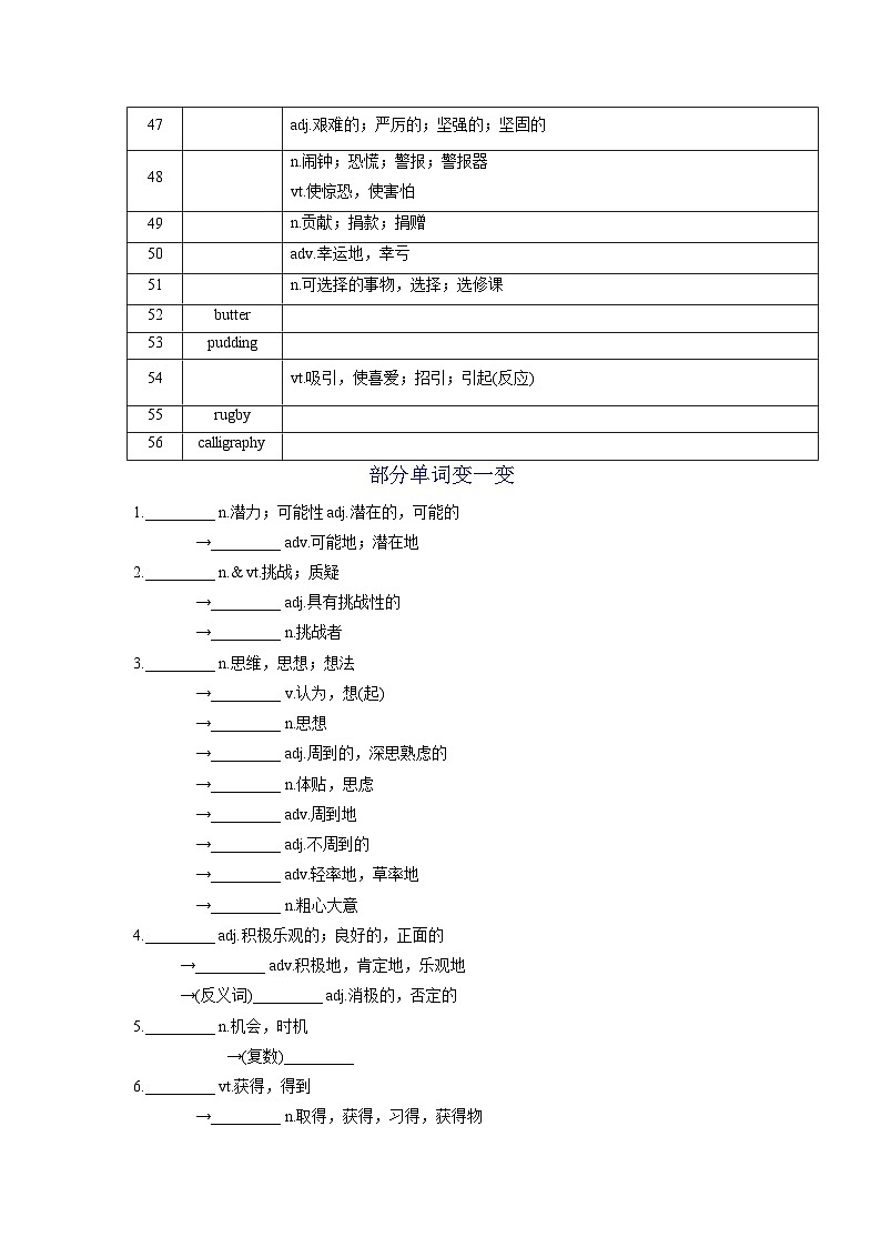 新高考英语一轮复习讲义 必修一Unit 1 Back to school 夯基-2024届新高考英语一轮复习教材为本夯基提能(译林版2020)(学生版)第3页