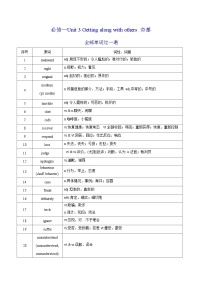 新高考英语一轮复习讲义 必修一Unit 3 Getting along with others 夯基-2024届新高考英语一轮复习教材为本夯基提能(译林版2020)