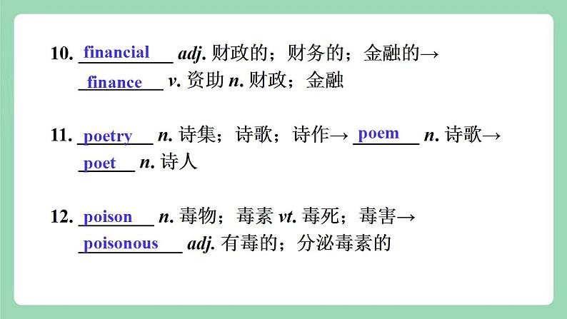 Unit 3 Diverse Culture第4课时 Words and expressions单元知识点复习课件  人教版高一英语必修三第7页