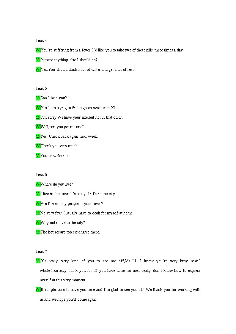 备考2024新高考英语听力(答案+文本) 04第2页