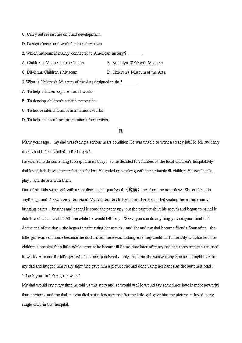 2023-2024学年云南省迪庆州高二（上）期末英语试卷（含解析）02