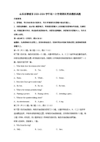 山东省聊城市2023-2024学年高一上册期末英语模拟试题（附答案）