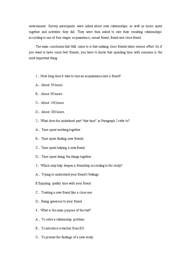 北师大版高中英语必修第一册课时作业(三)含答案03