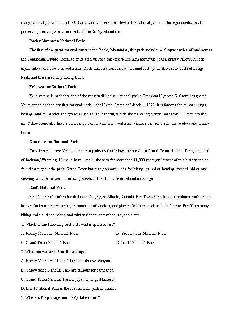 浙江省湖州市2023-2024学年高二上学期期末调研测英语试卷无答案第3页