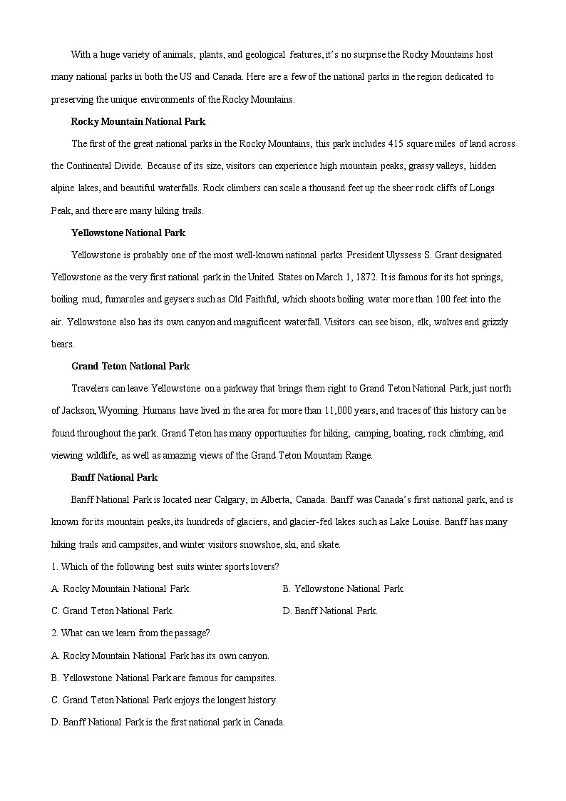 浙江省湖州市2023-2024学年高二上学期期末调研测英语试卷含解析第3页