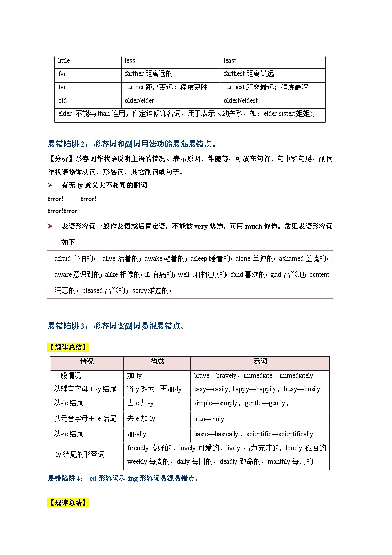 易错点06  形容词和副词（4大陷阱易错点）-备战2024年高考英语考试易错题（新高考专用）02