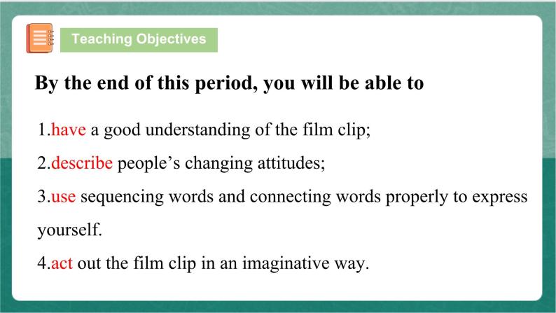 Unit 5 Period 6 Listening and Talking, Assessing Your Progress & Video Time课件   人教版高中英语必修三02