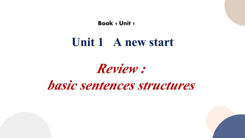 unit1- A new start-using langugage 句子结构课件01