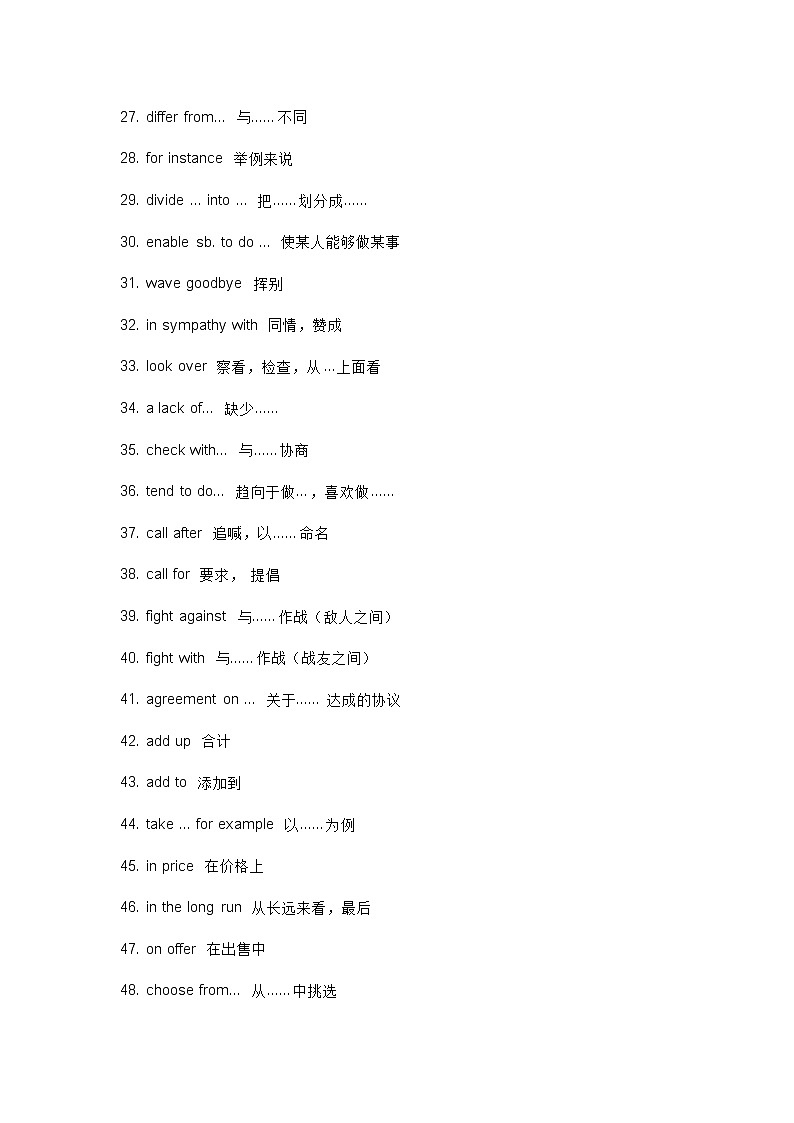 高中英语考试高频词组第2页