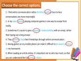 北師大版高中英語必修第二冊  Unit 4 Information technology  Lesson 3 Internet and friendships- Reading (2) PPT課件