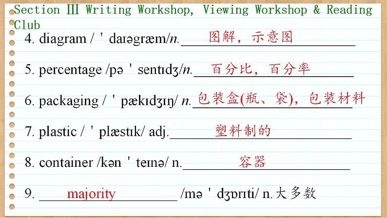 北师大版高中英语必修第三册  Unit 8  Green Living Section Ⅲ　Writing Workshop,Viewing Workshop & Reading Club  PPT课件05